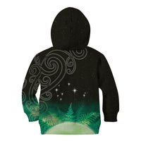 New Zealand Matariki Kid Hoodie Pleiades Star Cluster Green Galaxy LT05 - Polynesian Pride