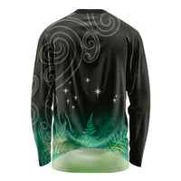 New Zealand Matariki Long Sleeve Shirt Pleiades Star Cluster Green Galaxy LT05 - Polynesian Pride