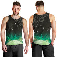 New Zealand Matariki Men Tank Top Pleiades Star Cluster Green Galaxy