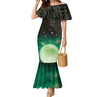 New Zealand Matariki Mermaid Dress Pleiades Star Cluster Green Galaxy LT05 Women Green - Polynesian Pride