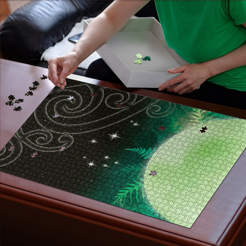 New Zealand Matariki Puzzle Pleiades Star Cluster Green Galaxy LT05 - Polynesian Pride