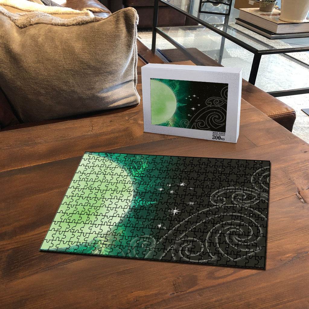 New Zealand Matariki Puzzle Pleiades Star Cluster Green Galaxy LT05 - Polynesian Pride