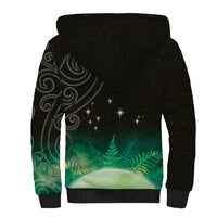 New Zealand Matariki Sherpa Hoodie Pleiades Star Cluster Green Galaxy LT05 - Polynesian Pride