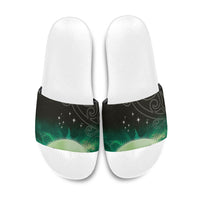 New Zealand Matariki Slide Sandals Pleiades Star Cluster Green Galaxy