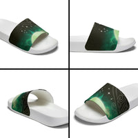 New Zealand Matariki Slide Sandals Pleiades Star Cluster Green Galaxy