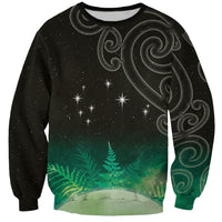 New Zealand Matariki Sweatshirt Pleiades Star Cluster Green Galaxy LT05 Unisex Green - Polynesian Pride