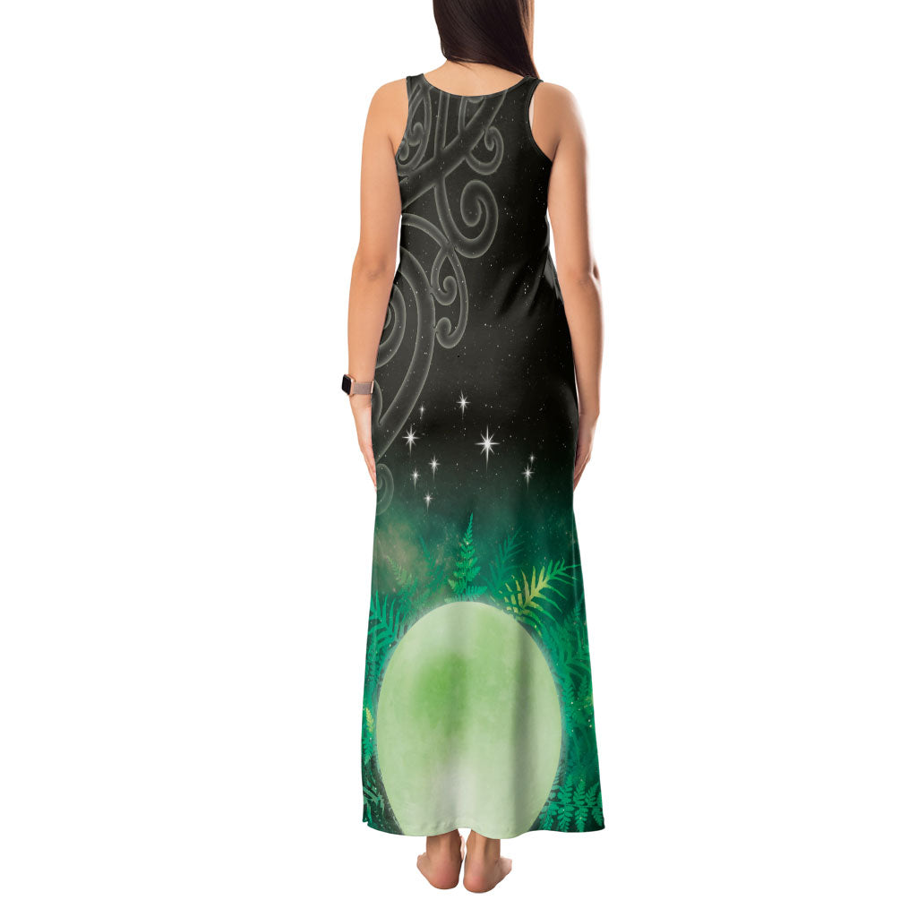 New Zealand Matariki Tank Maxi Dress Pleiades Star Cluster Green Galaxy LT05 - Polynesian Pride