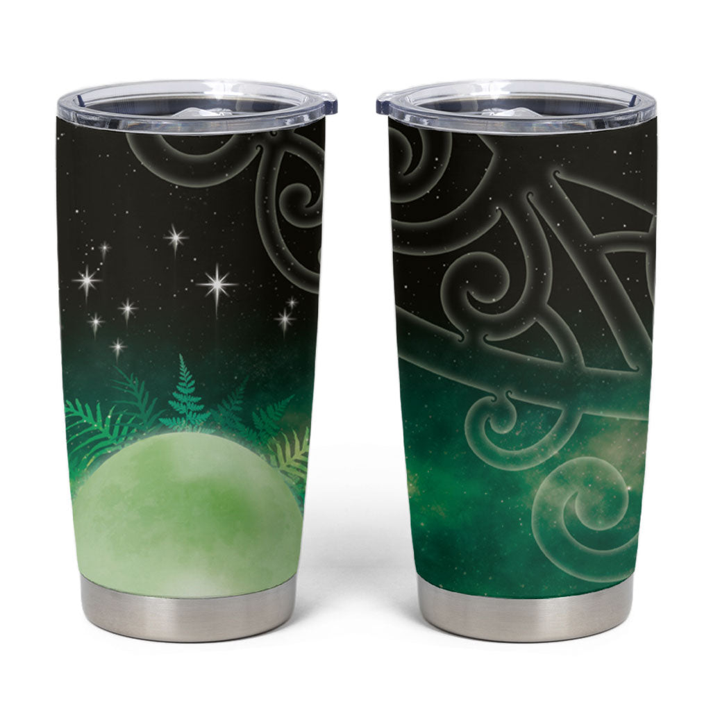 New Zealand Matariki Tumbler Cup Pleiades Star Cluster Green Galaxy LT05 Green - Polynesian Pride