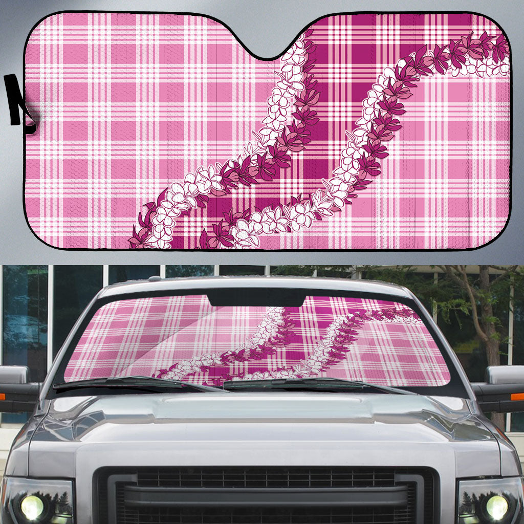 Pink Hawaii Palaka Auto Sun Shade Hawaiian Honohono Lei LT05 Pink - Polynesian Pride