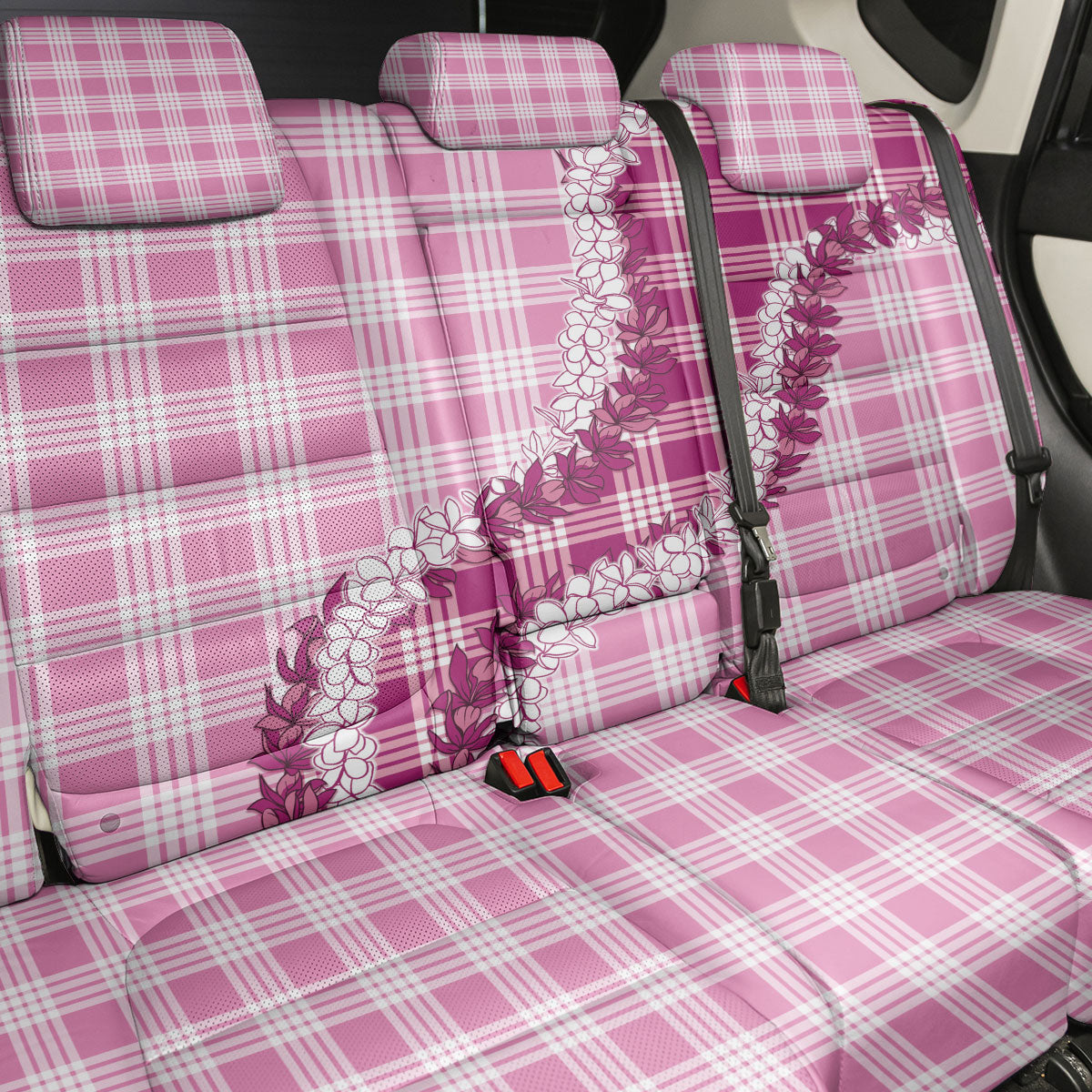 Pink Hawaii Palaka Back Car Seat Cover Hawaiian Honohono Lei
