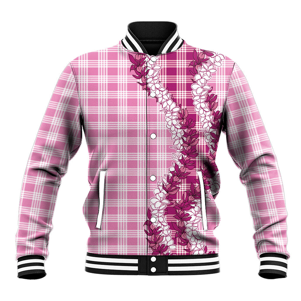 Pink Hawaii Palaka Baseball Jacket Hawaiian Honohono Lei