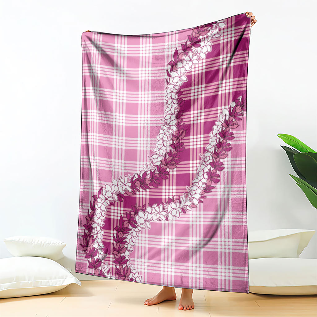 Pink Hawaii Palaka Blanket Hawaiian Honohono Lei