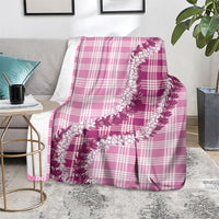 Pink Hawaii Palaka Blanket Hawaiian Honohono Lei
