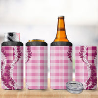 Pink Hawaii Palaka 4 in 1 Can Cooler Tumbler Hawaiian Honohono Lei LT05 - Polynesian Pride