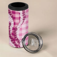Pink Hawaii Palaka 4 in 1 Can Cooler Tumbler Hawaiian Honohono Lei LT05 - Polynesian Pride