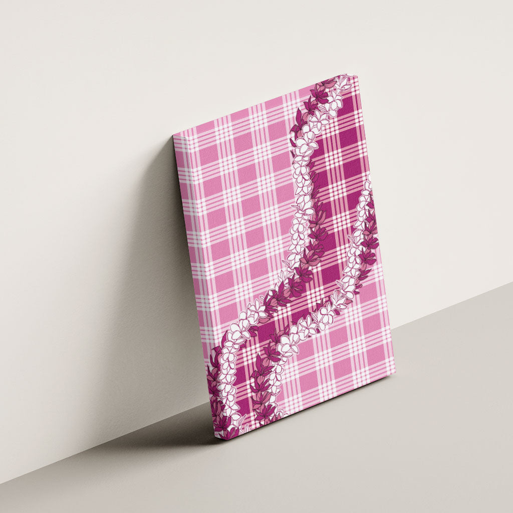 Pink Hawaii Palaka Canvas Wall Art Hawaiian Honohono Lei
