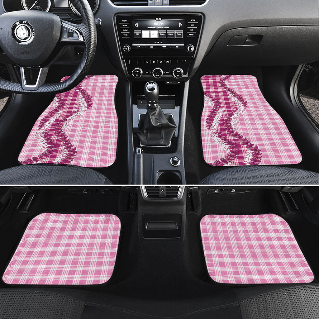 Pink Hawaii Palaka Car Mats Hawaiian Honohono Lei LT05 Set 4pcs Pink - Polynesian Pride