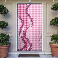 Pink Hawaii Palaka Door Cover Hawaiian Honohono Lei