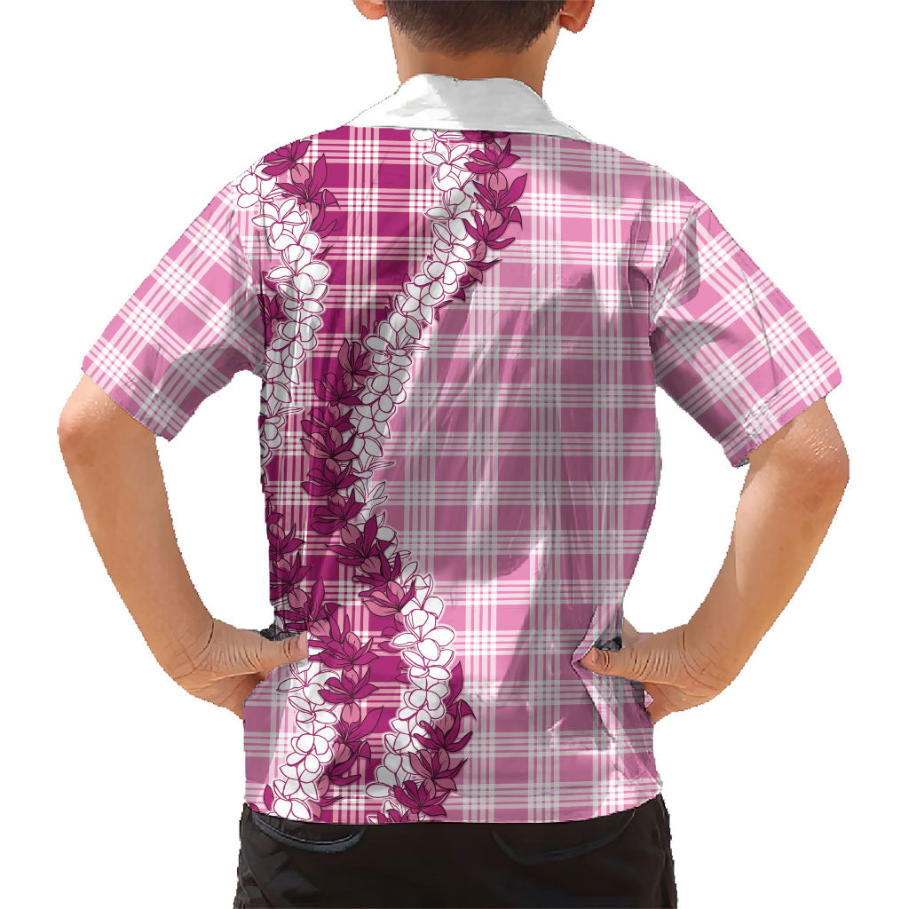 Pink Hawaii Palaka Family Matching Puletasi and Hawaiian Shirt Hawaiian Honohono Lei LT05 - Polynesian Pride