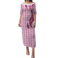 Pink Hawaii Palaka Family Matching Puletasi and Hawaiian Shirt Hawaiian Honohono Lei LT05 Mom's Dress Pink - Polynesian Pride
