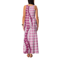 Pink Hawaii Palaka Family Matching Tank Maxi Dress and Hawaiian Shirt Hawaiian Honohono Lei LT05 - Polynesian Pride