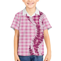 Pink Hawaii Palaka Family Matching Tank Maxi Dress and Hawaiian Shirt Hawaiian Honohono Lei LT05 Son's Shirt Pink - Polynesian Pride