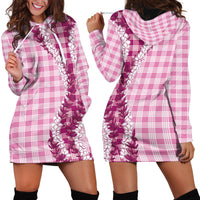 Pink Hawaii Palaka Hoodie Dress Hawaiian Honohono Lei LT05 - Polynesian Pride