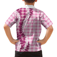 Pink Hawaii Palaka Kid Hawaiian Shirt Hawaiian Honohono Lei