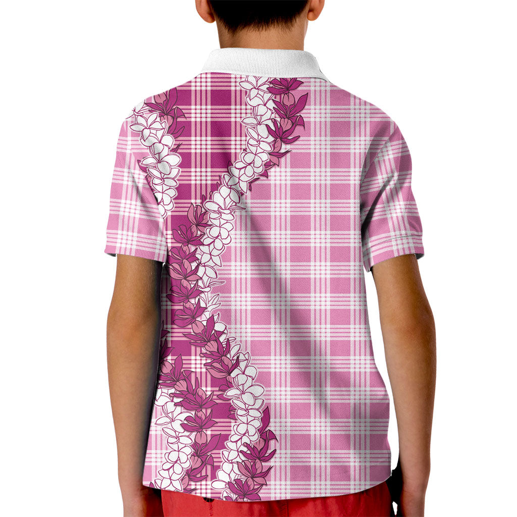 Pink Hawaii Palaka Kid Polo Shirt Hawaiian Honohono Lei