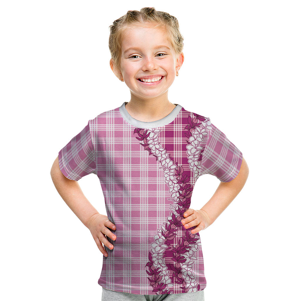 Pink Hawaii Palaka Kid T Shirt Hawaiian Honohono Lei LT05 Pink - Polynesian Pride