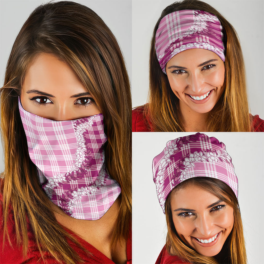 Pink Hawaii Palaka Neck Gaiter Hawaiian Honohono Lei LT05 - Polynesian Pride