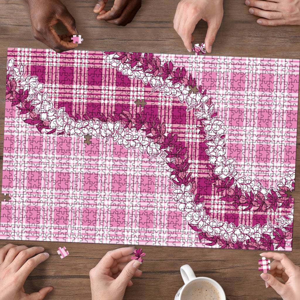 Pink Hawaii Palaka Puzzle Hawaiian Honohono Lei