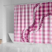 Pink Hawaii Palaka Shower Curtain Hawaiian Honohono Lei