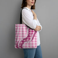 Pink Hawaii Palaka Tote Bag Hawaiian Honohono Lei