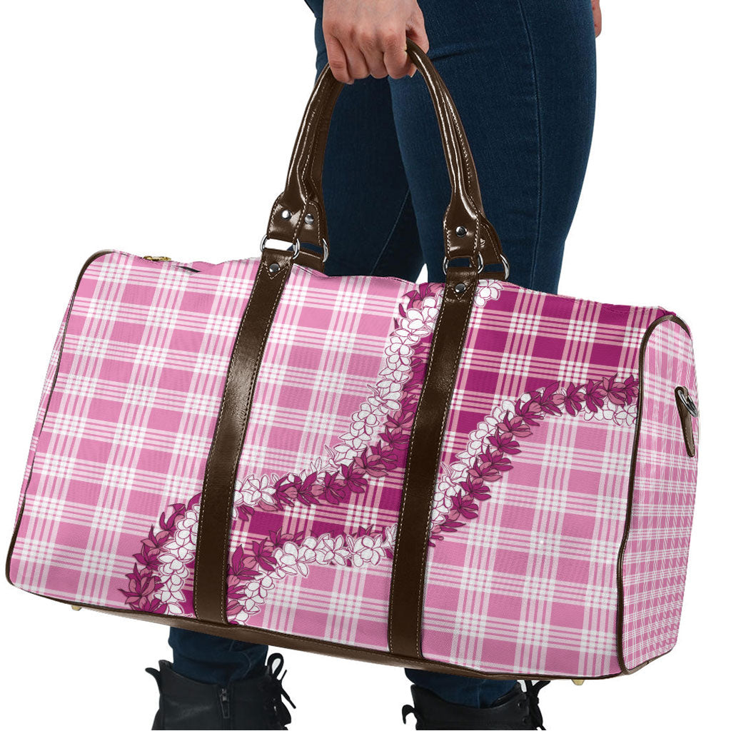 Pink Hawaii Palaka Travel Bag Hawaiian Honohono Lei