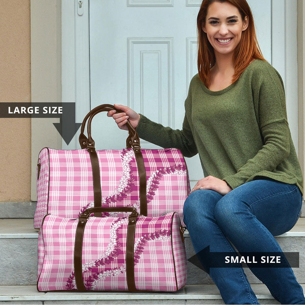 Pink Hawaii Palaka Travel Bag Hawaiian Honohono Lei