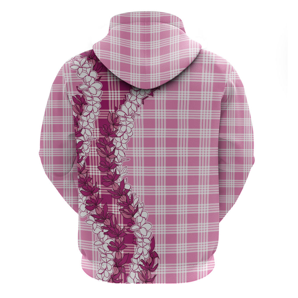 Pink Hawaii Palaka Zip Hoodie Hawaiian Honohono Lei