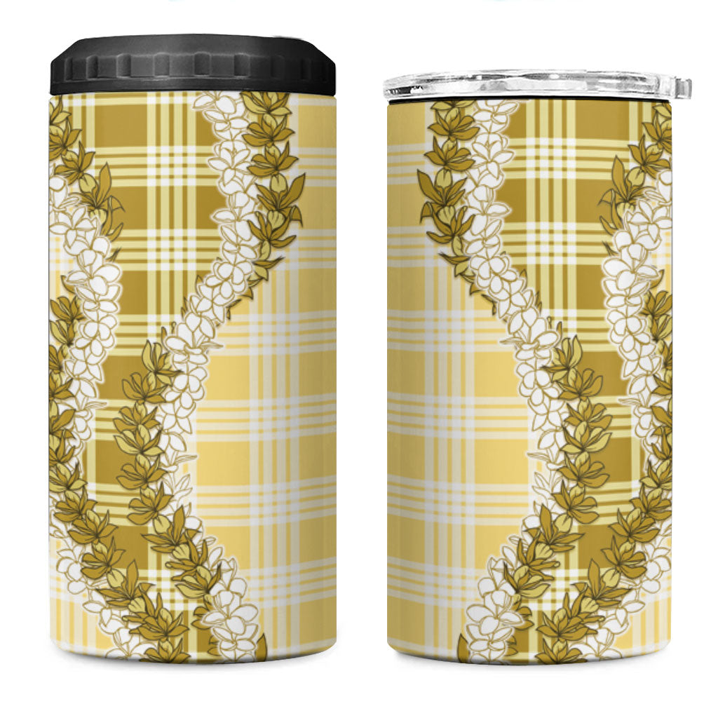 Yellow Hawaii Palaka 4 in 1 Can Cooler Tumbler Hawaiian Honohono Lei LT05 One Size: 16 oz Yellow - Polynesian Pride