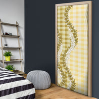 Yellow Hawaii Palaka Door Cover Hawaiian Honohono Lei