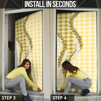 Yellow Hawaii Palaka Door Cover Hawaiian Honohono Lei