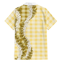 Yellow Hawaii Palaka Family Matching Long Sleeve Bodycon Dress and Hawaiian Shirt Hawaiian Honohono Lei LT05 - Polynesian Pride