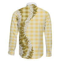 Yellow Hawaii Palaka Family Matching Puletasi and Hawaiian Shirt Hawaiian Honohono Lei LT05 - Polynesian Pride