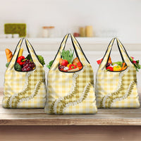 Yellow Hawaii Palaka Grocery Bag Hawaiian Honohono Lei