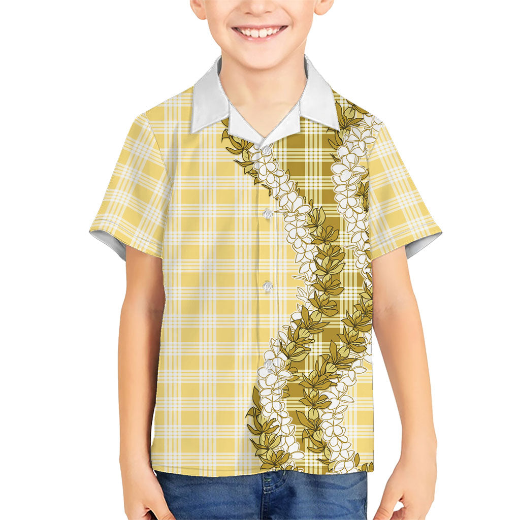 Yellow Hawaii Palaka Kid Hawaiian Shirt Hawaiian Honohono Lei