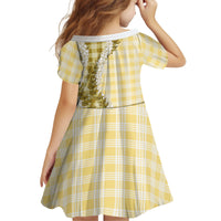Yellow Hawaii Palaka Kid Short Sleeve Dress Hawaiian Honohono Lei LT05 - Polynesian Pride