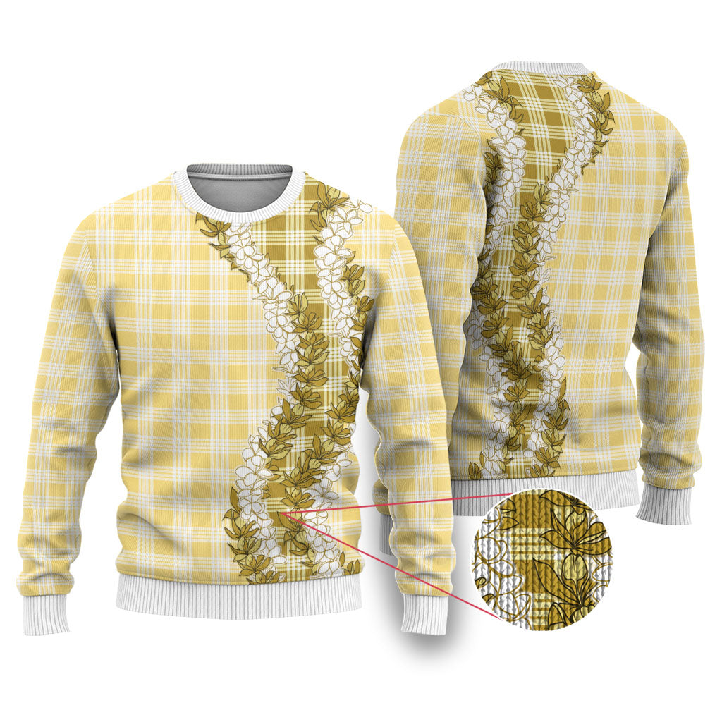 Yellow Hawaii Palaka Ugly Christmas Sweater Hawaiian Honohono Lei LT05 Yellow - Polynesian Pride