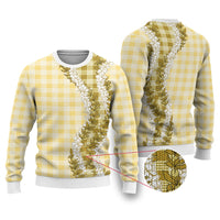 Yellow Hawaii Palaka Ugly Christmas Sweater Hawaiian Honohono Lei LT05 Yellow - Polynesian Pride