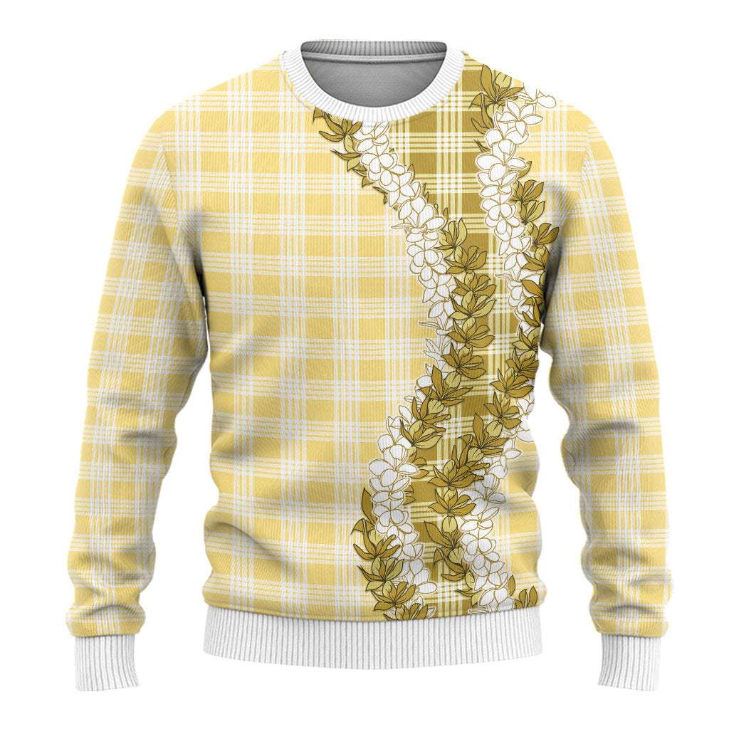 Yellow Hawaii Palaka Ugly Christmas Sweater Hawaiian Honohono Lei LT05 - Polynesian Pride