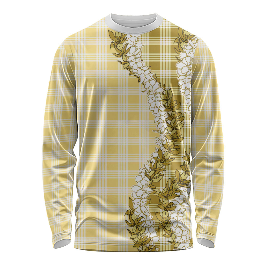 Yellow Hawaii Palaka Long Sleeve Shirt Hawaiian Honohono Lei LT05 Unisex Yellow - Polynesian Pride