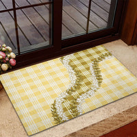 Yellow Hawaii Palaka Rubber Doormat Hawaiian Honohono Lei LT05 - Polynesian Pride